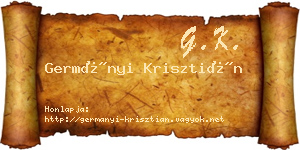 Germányi Krisztián névjegykártya